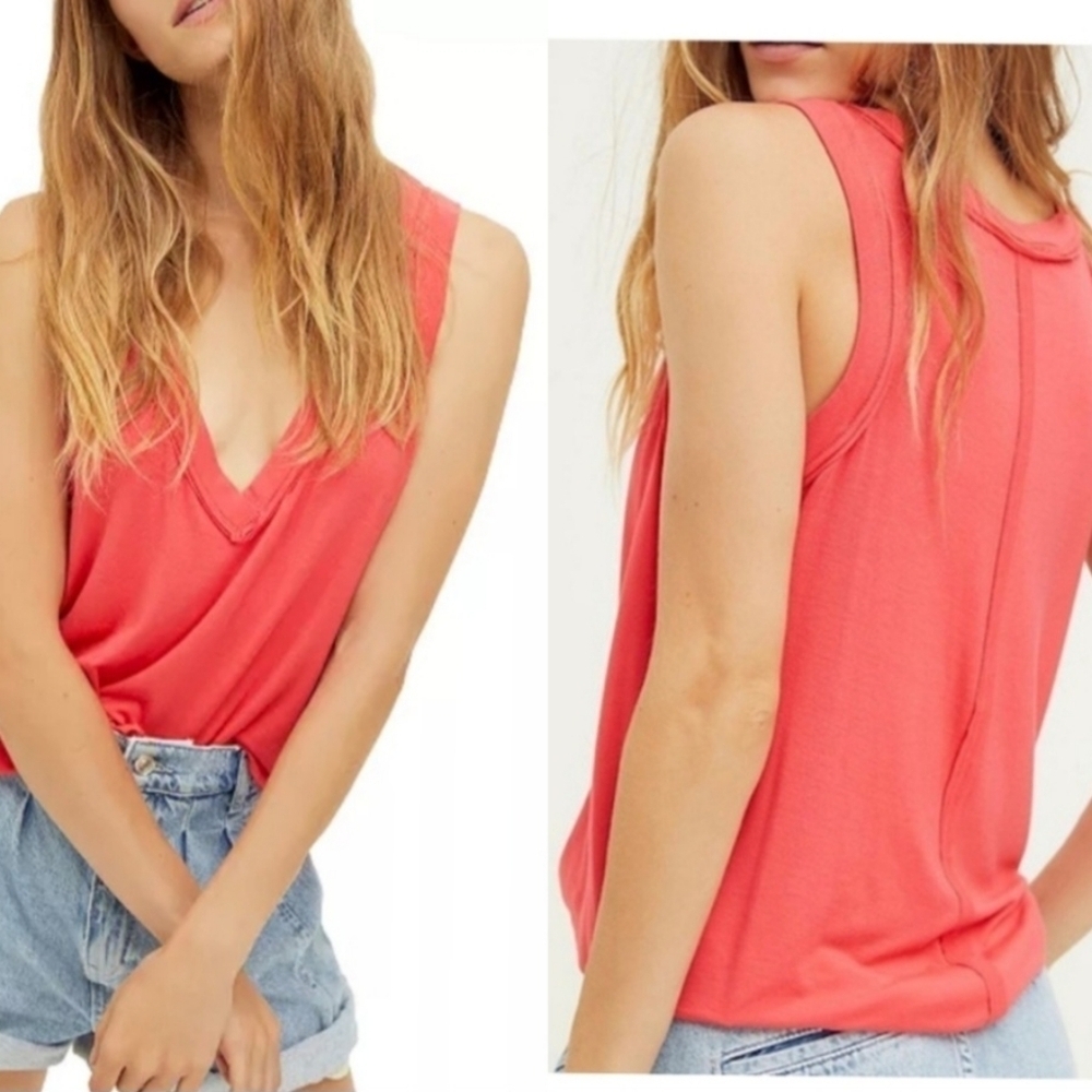 We The Free People Moon Dance Tank Size Small Pink/Melon